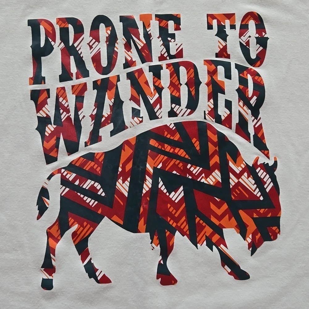 NWOT Prone To Wander White Graphic Short Sleeve T-Shirt Size XL - Picture 2 of 6